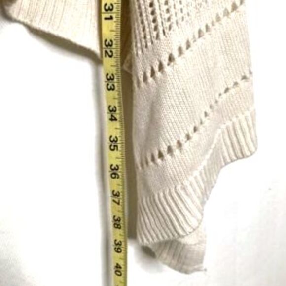Knox Rose Cardigan Sweater Boho Women Sz XXL Ivory Open Front Sleeveless Crochet - Picture 8 of 10